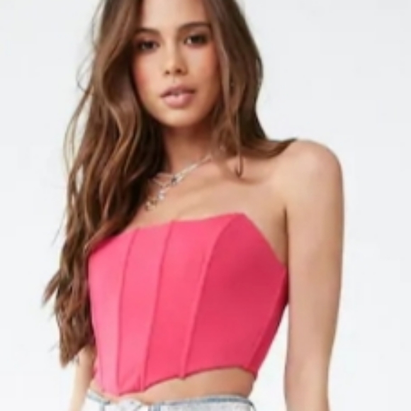 WinWin Tops - Fuschia woven/boned tube top F21